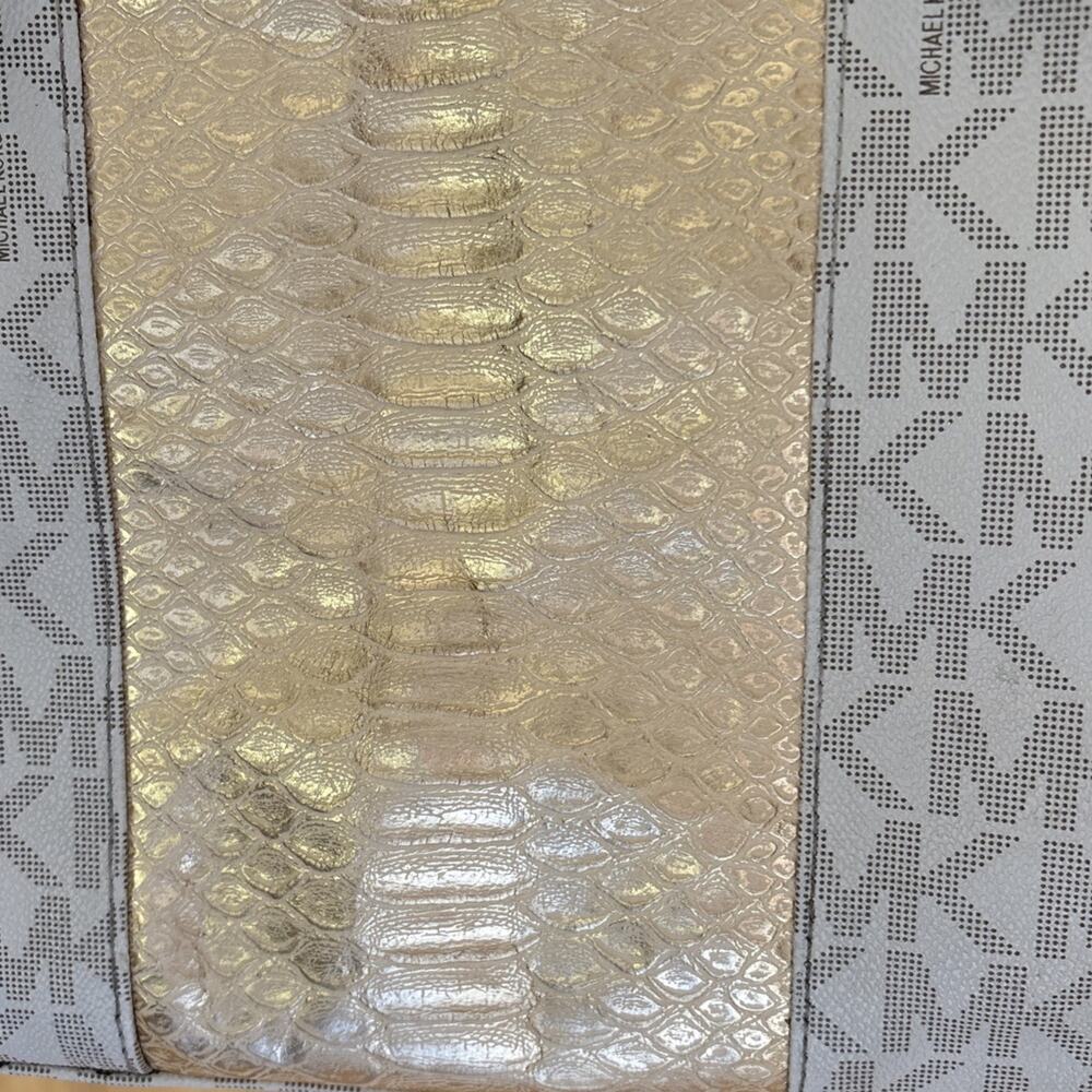 Michael Kors Jet Set Gold Python Stripe Mk Tote H… - image 3